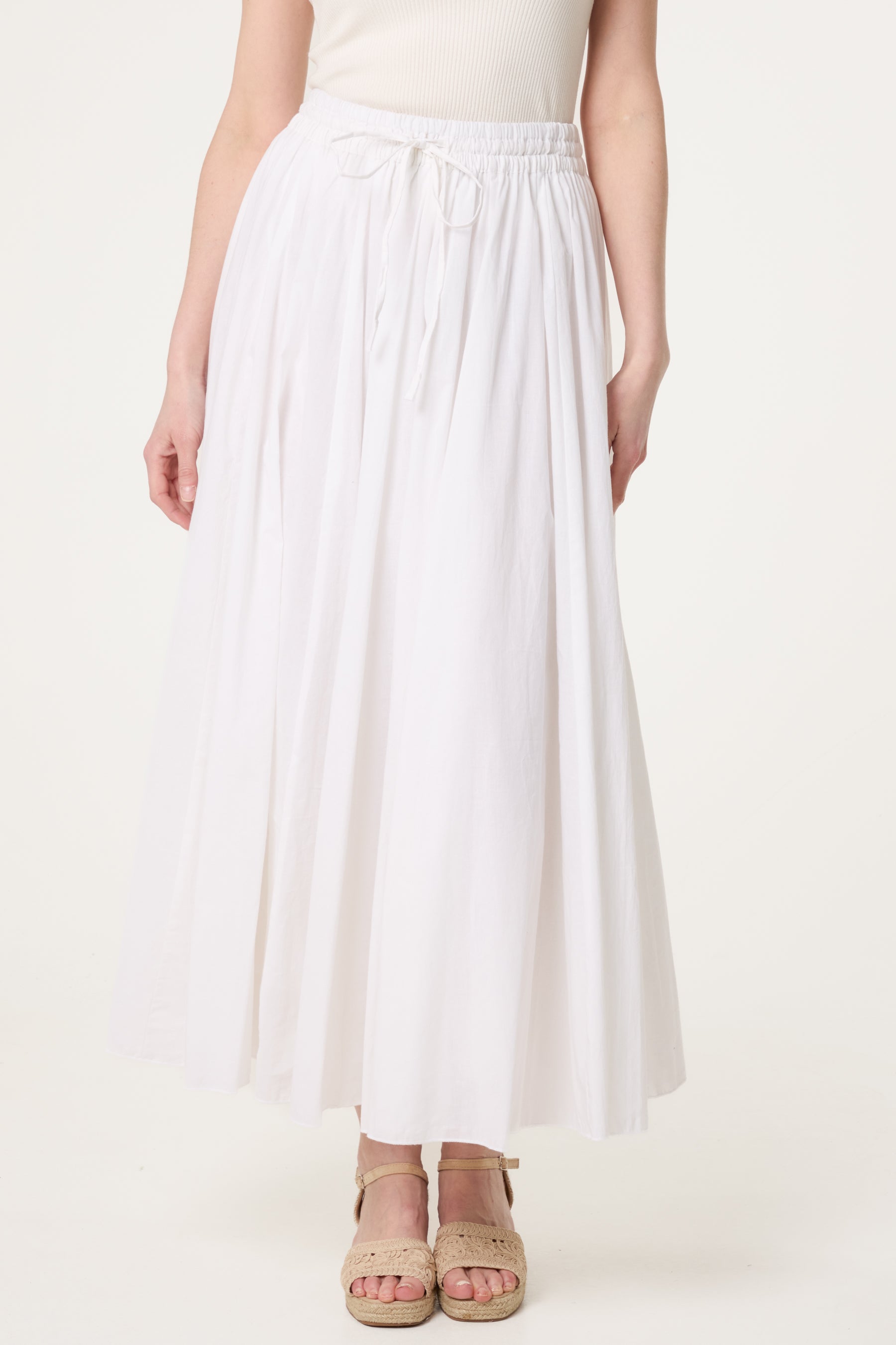 Gathered Panel Maxi Skirt