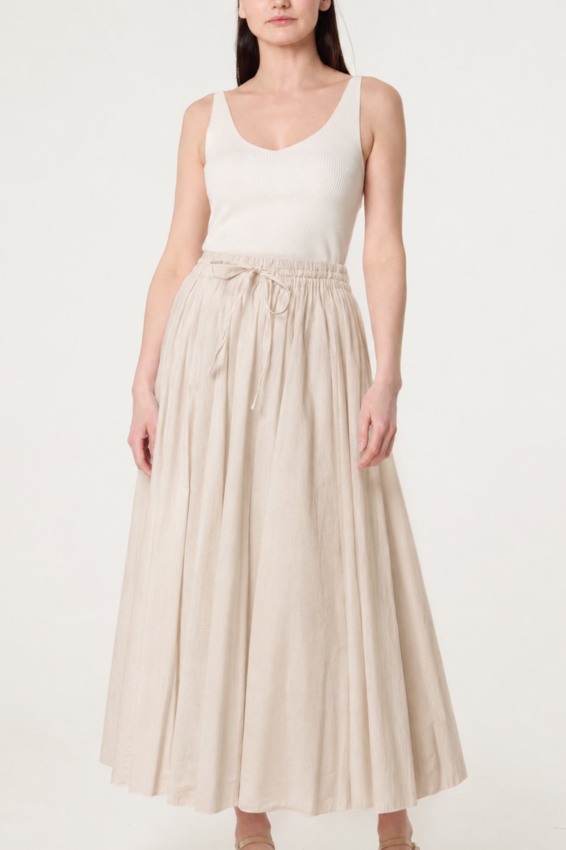 Gathered Panel Maxi Skirt