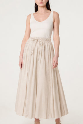 Gathered Panel Maxi Skirt