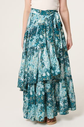 Leopard Inspired Wrap Maxi Skirt