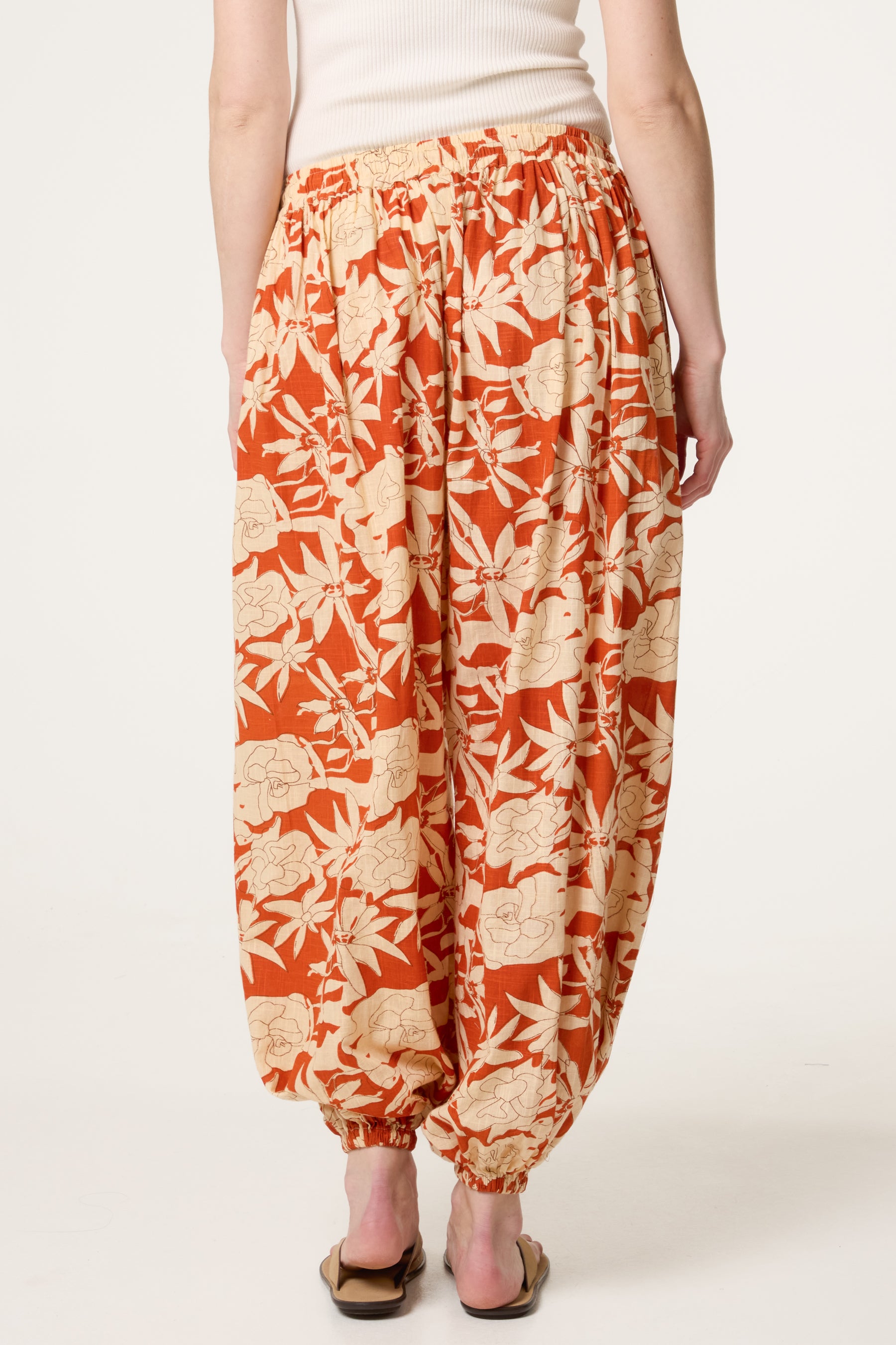 Floral Pattern Balloon Trousers