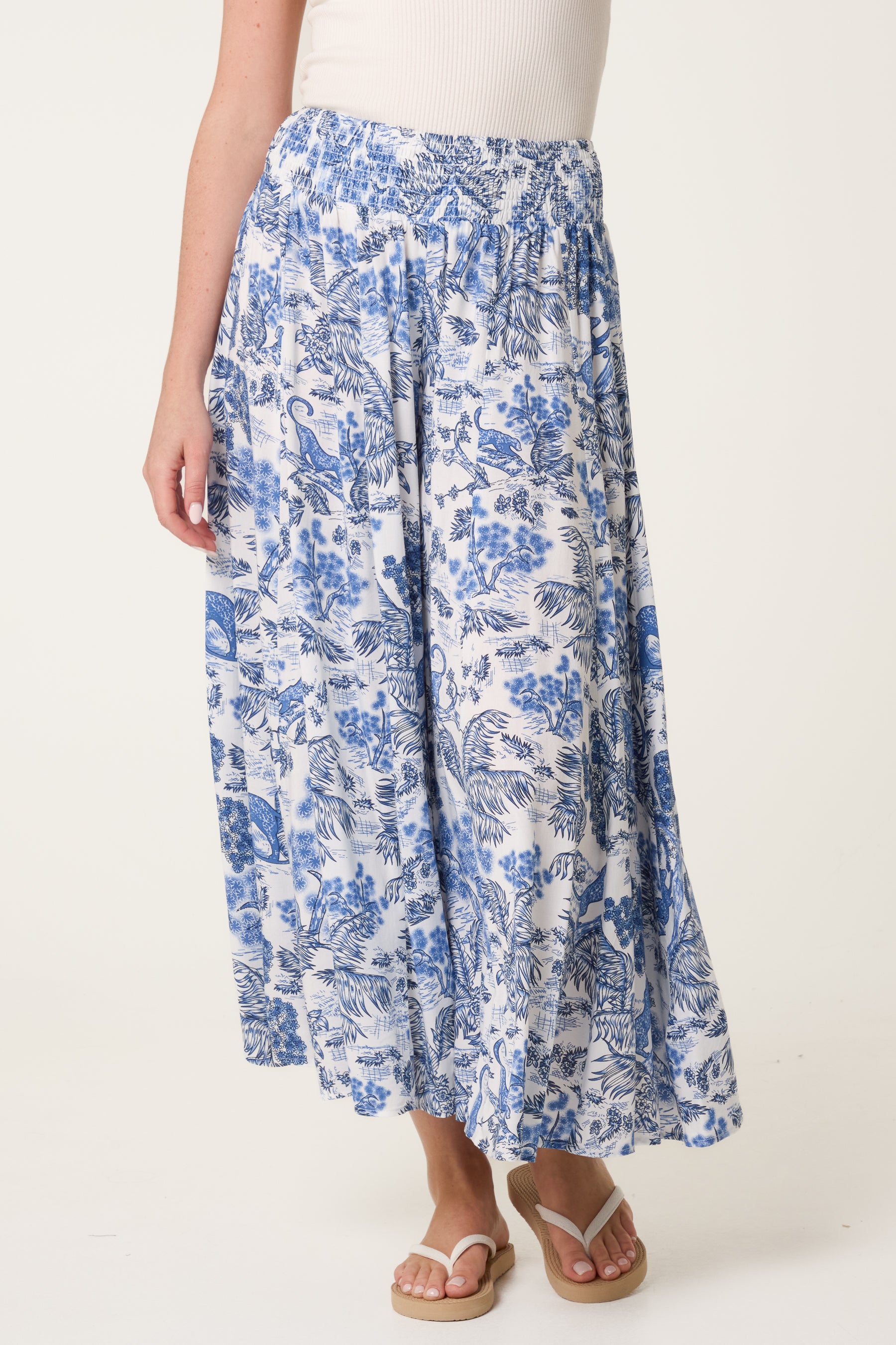 Shirred Waist Oversized Trouser