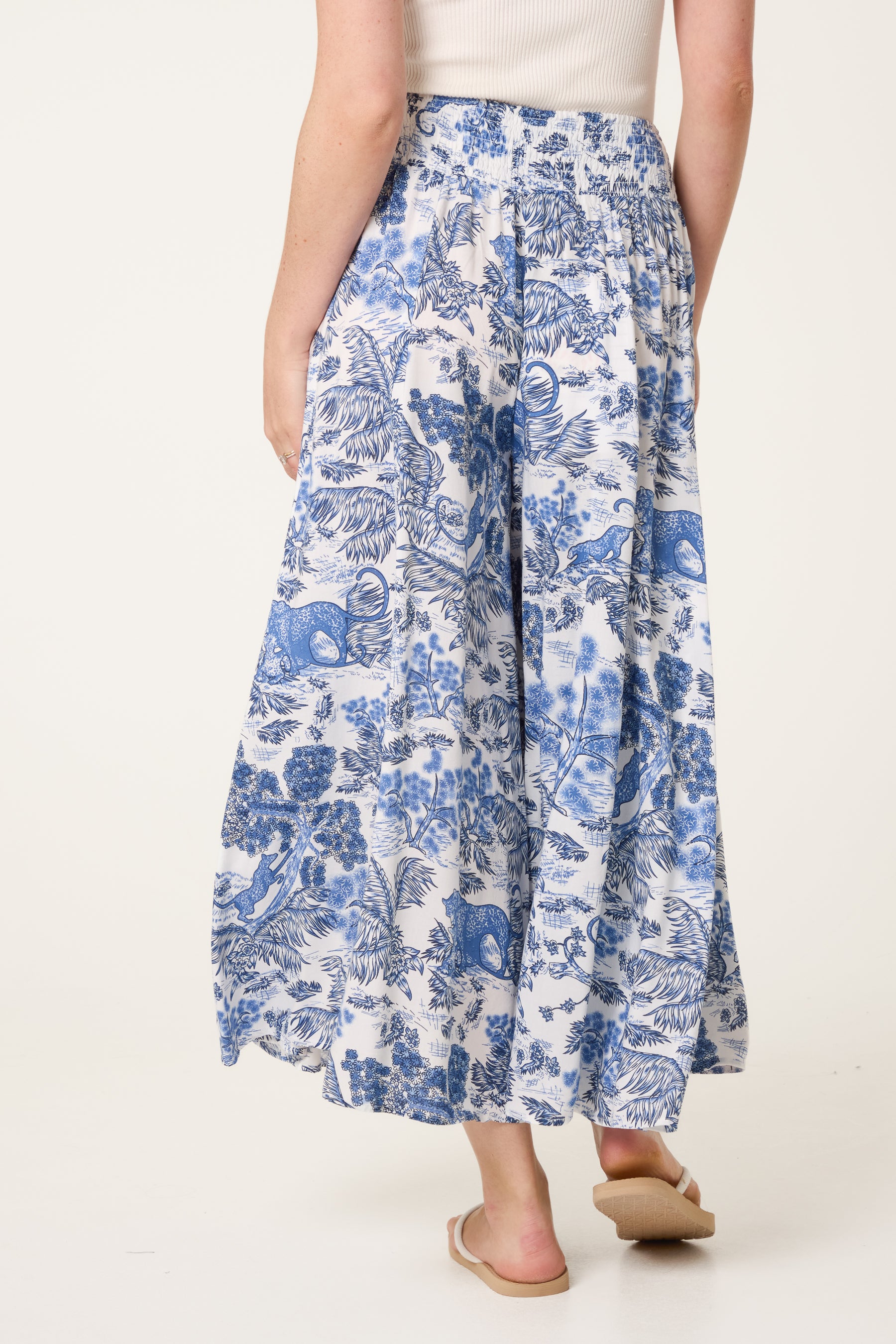 Shirred Waist Oversized Trouser