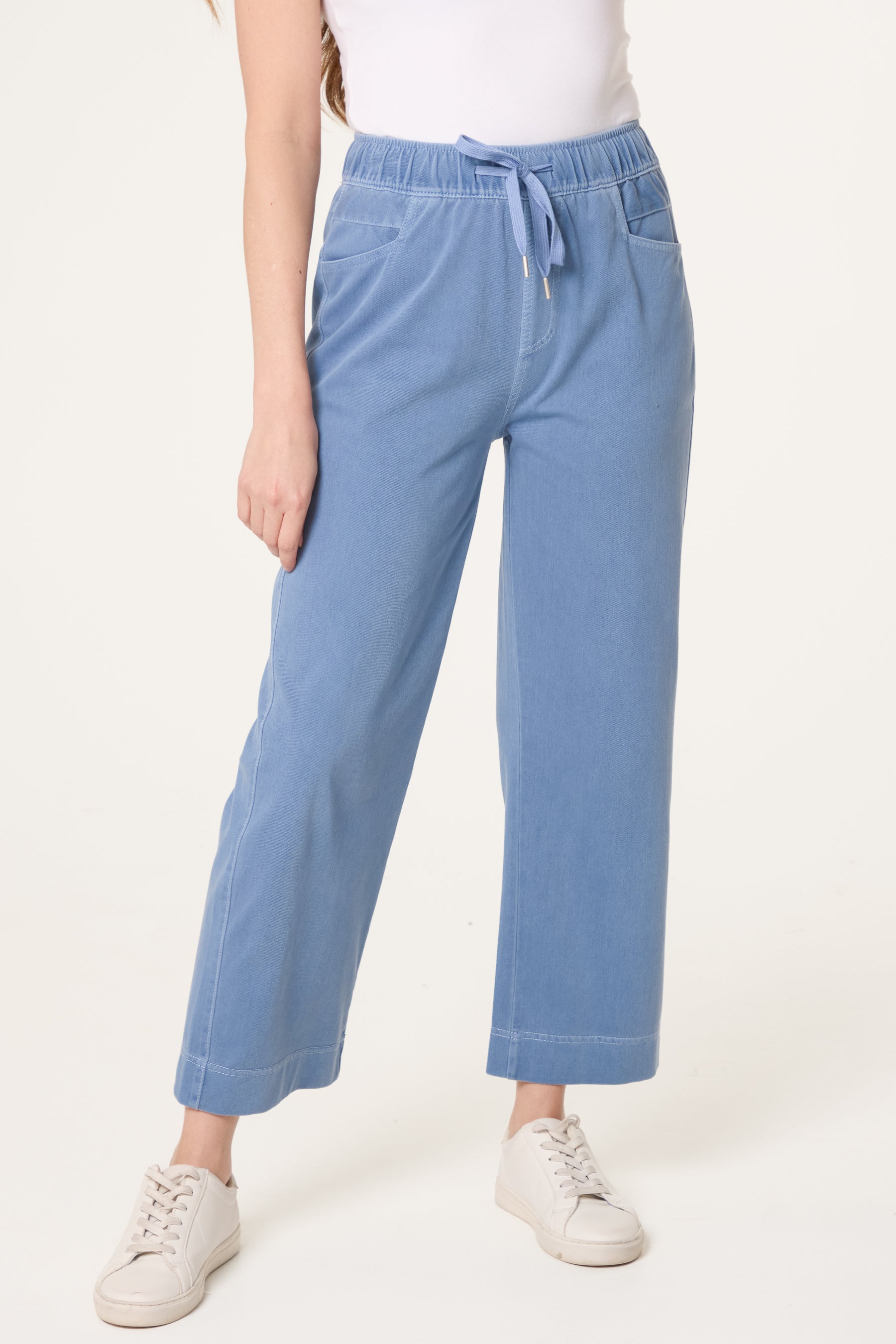 Elastic Waist Denim Trousers