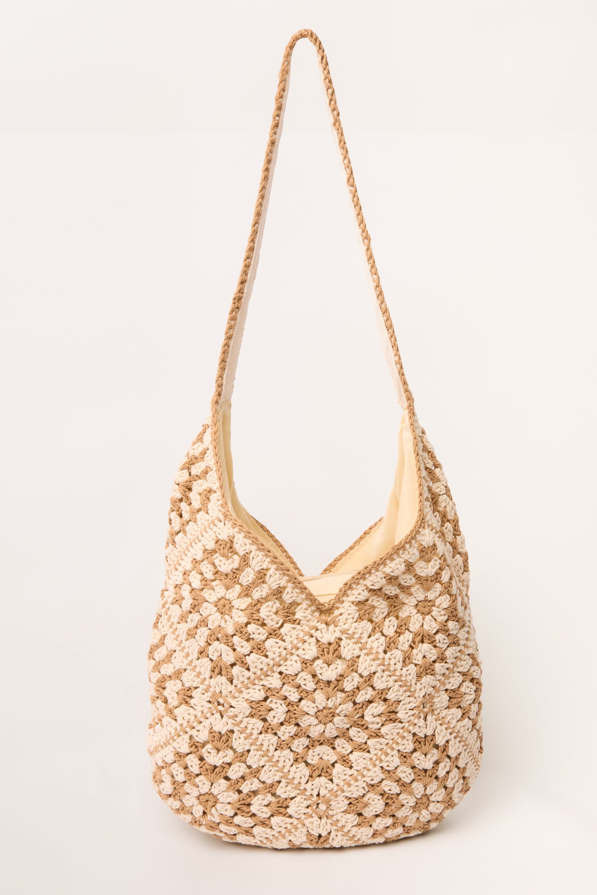 Crochet Hobo Tote Bag