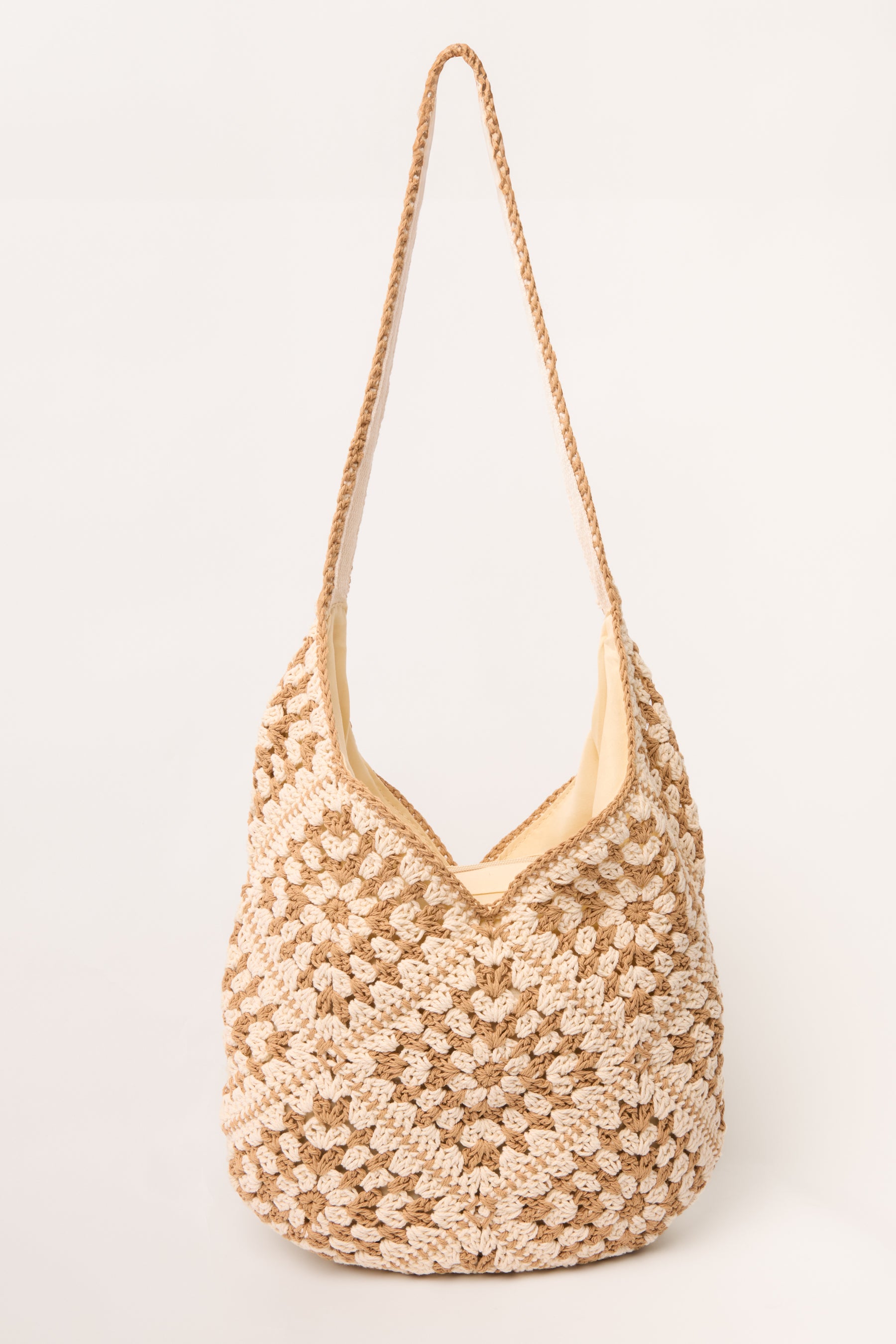 Crochet Hobo Tote Bag