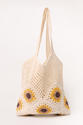 Flowers Crochet Tote Bag