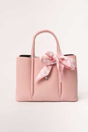 Polkadot Scarf Faux Leather Handbag