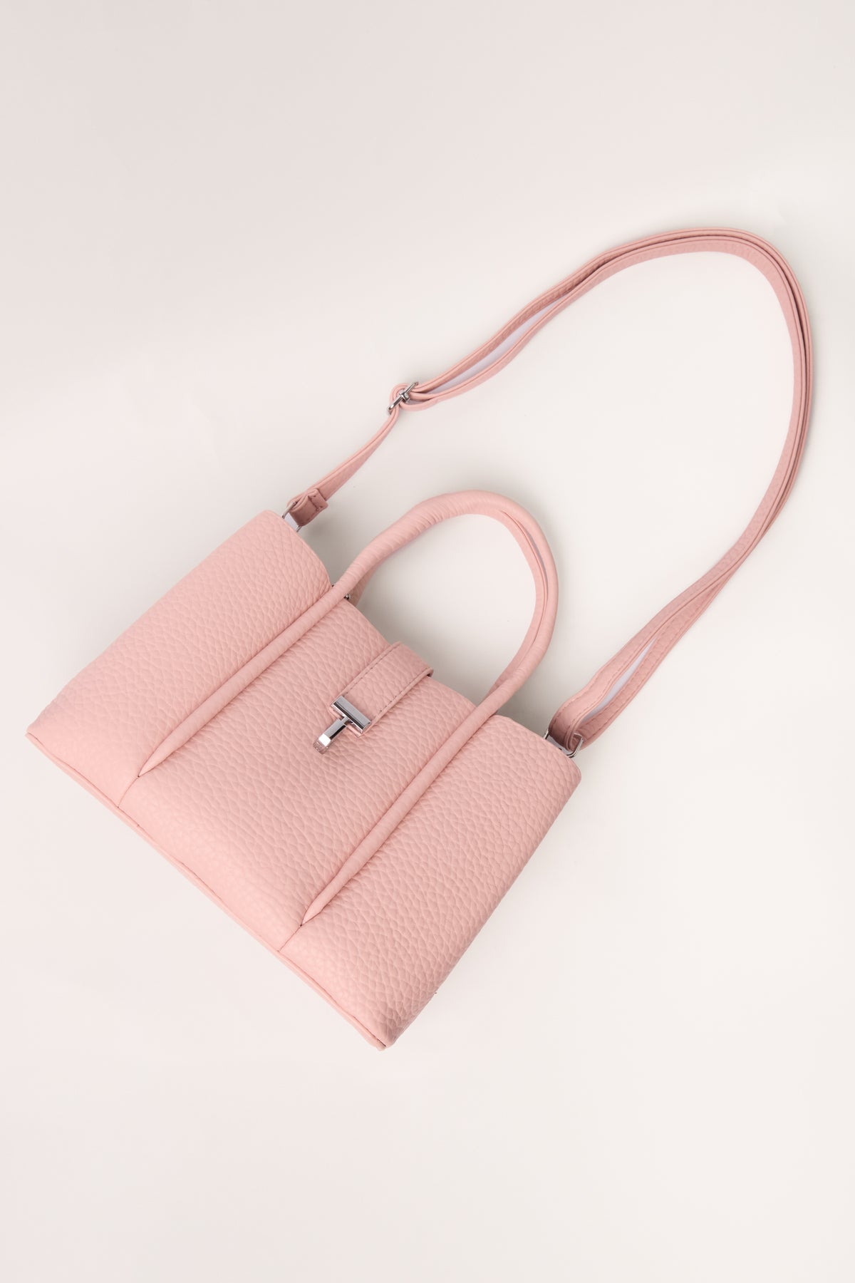 Polkadot Scarf Faux Leather Handbag