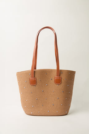Embellished Raffia Tote Bag & Hat