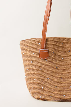 Embellished Raffia Tote Bag & Hat