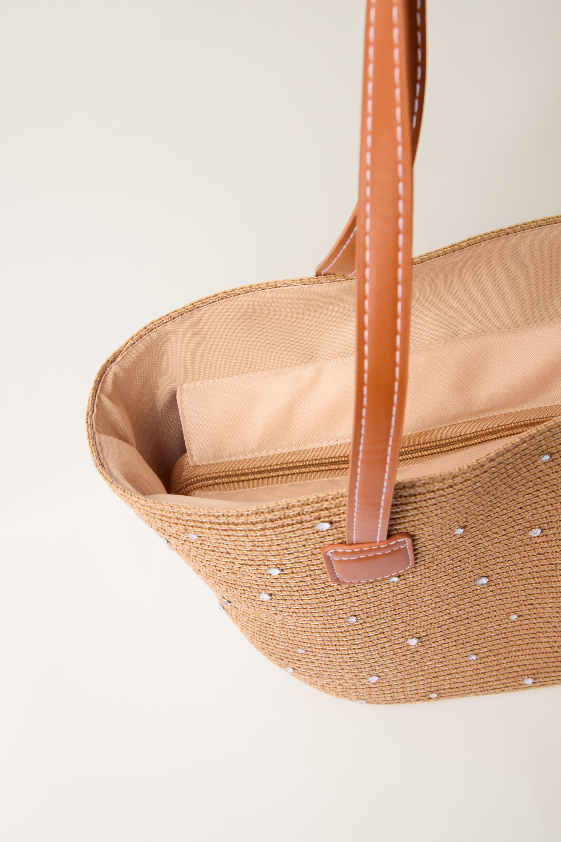 Embellished Raffia Tote Bag & Hat