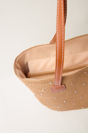 Embellished Raffia Tote Bag & Hat