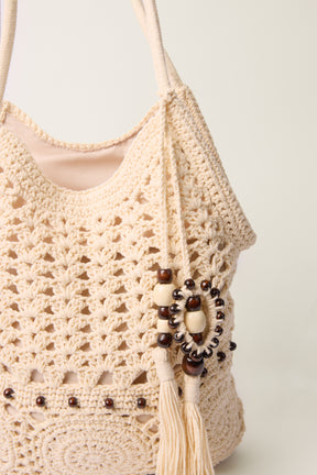 Crochet & Beaded Tassels Bag