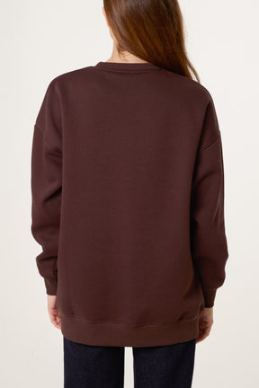 Mocha Crew Neck Sweatshirt