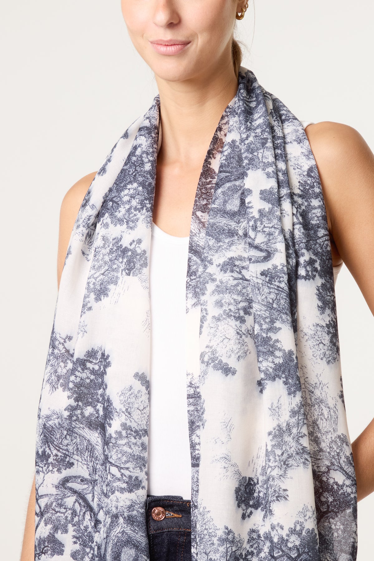 Forest Toile De Jouy Scarf