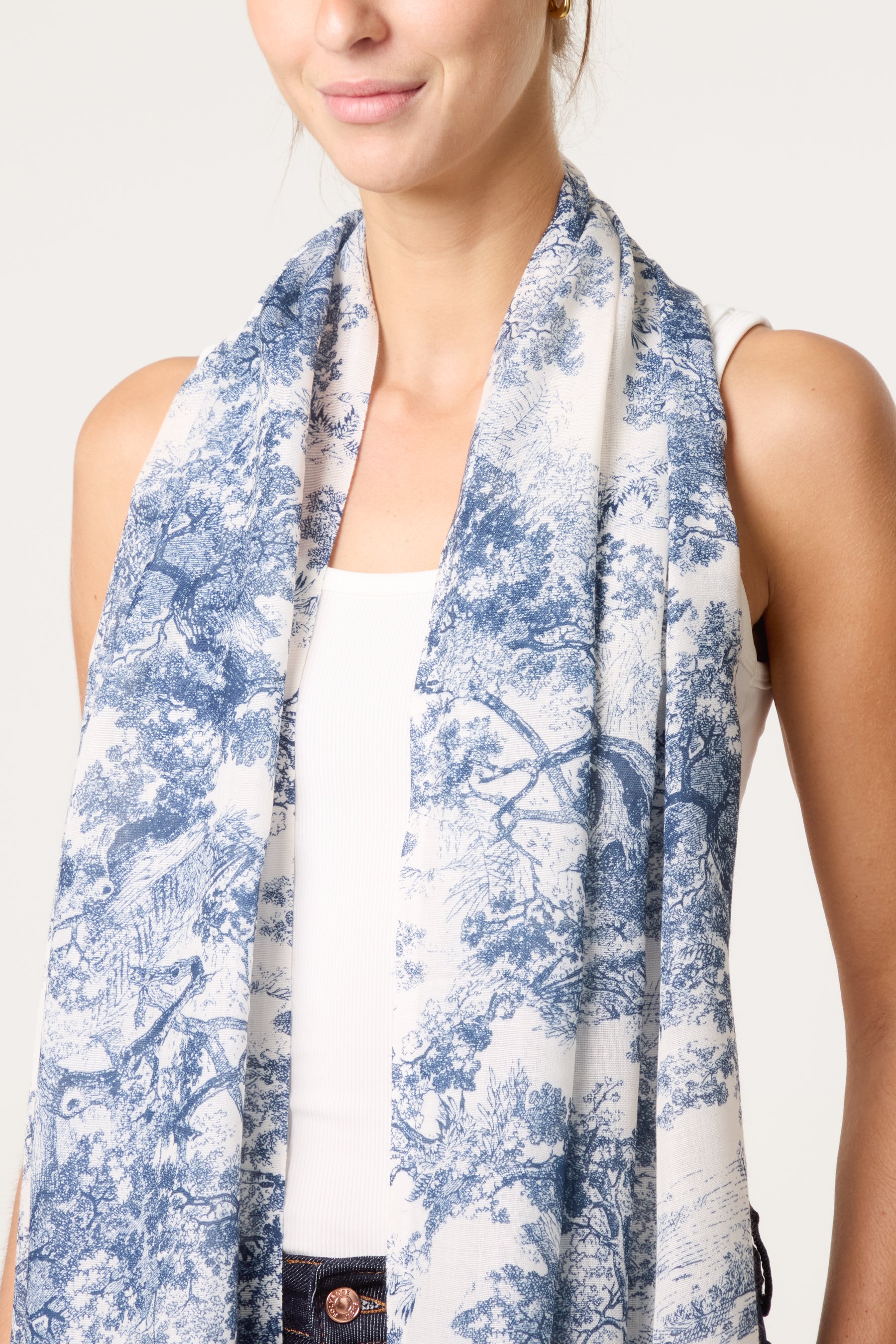 Forest Toile De Jouy Scarf