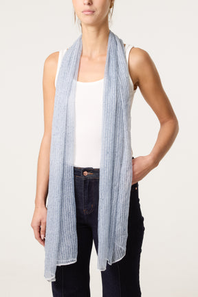 Pinstripe Pattern Hem Scarf