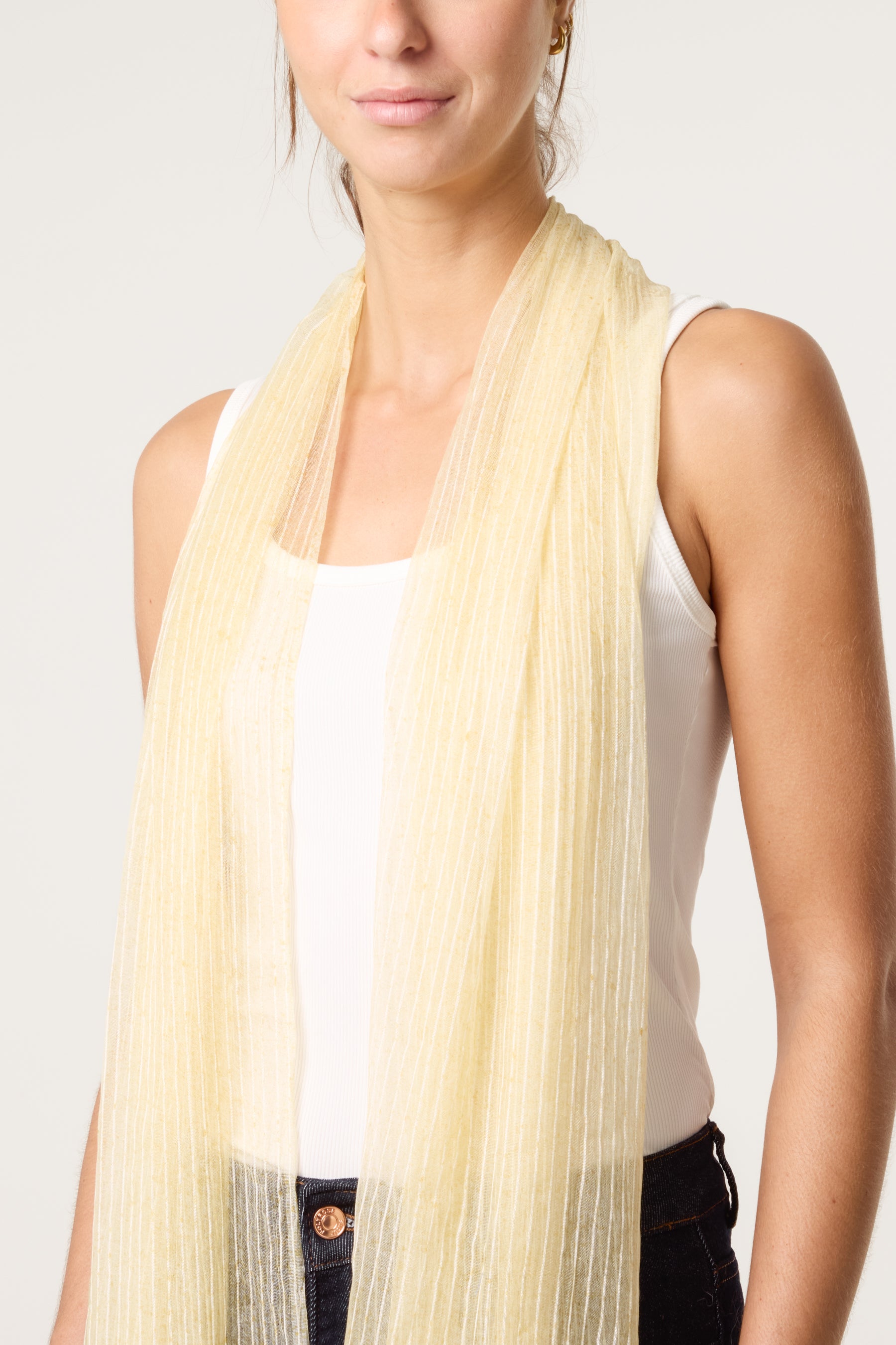 Pinstripe Pattern Hem Scarf