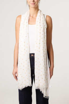 Gold Leaf Print Scarf
