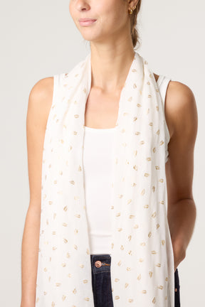 Gold Leaf Print Scarf