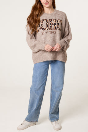 Soho New York Leopard Knit Jumper
