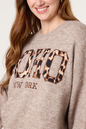 Soho New York Leopard Knit Jumper