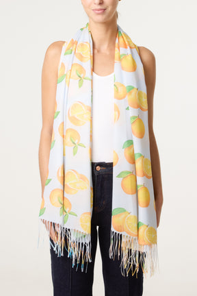 Orange Print Scarf