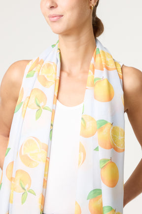 Orange Print Scarf
