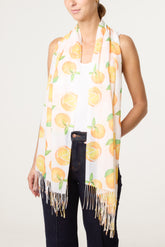 Orange Print Scarf