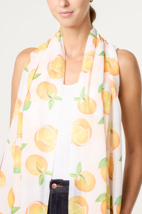 Orange Print Scarf