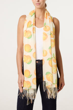 Orange Print Scarf