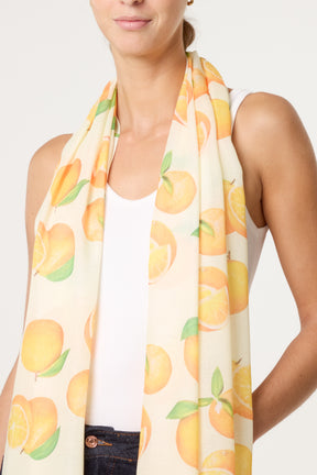 Orange Print Scarf