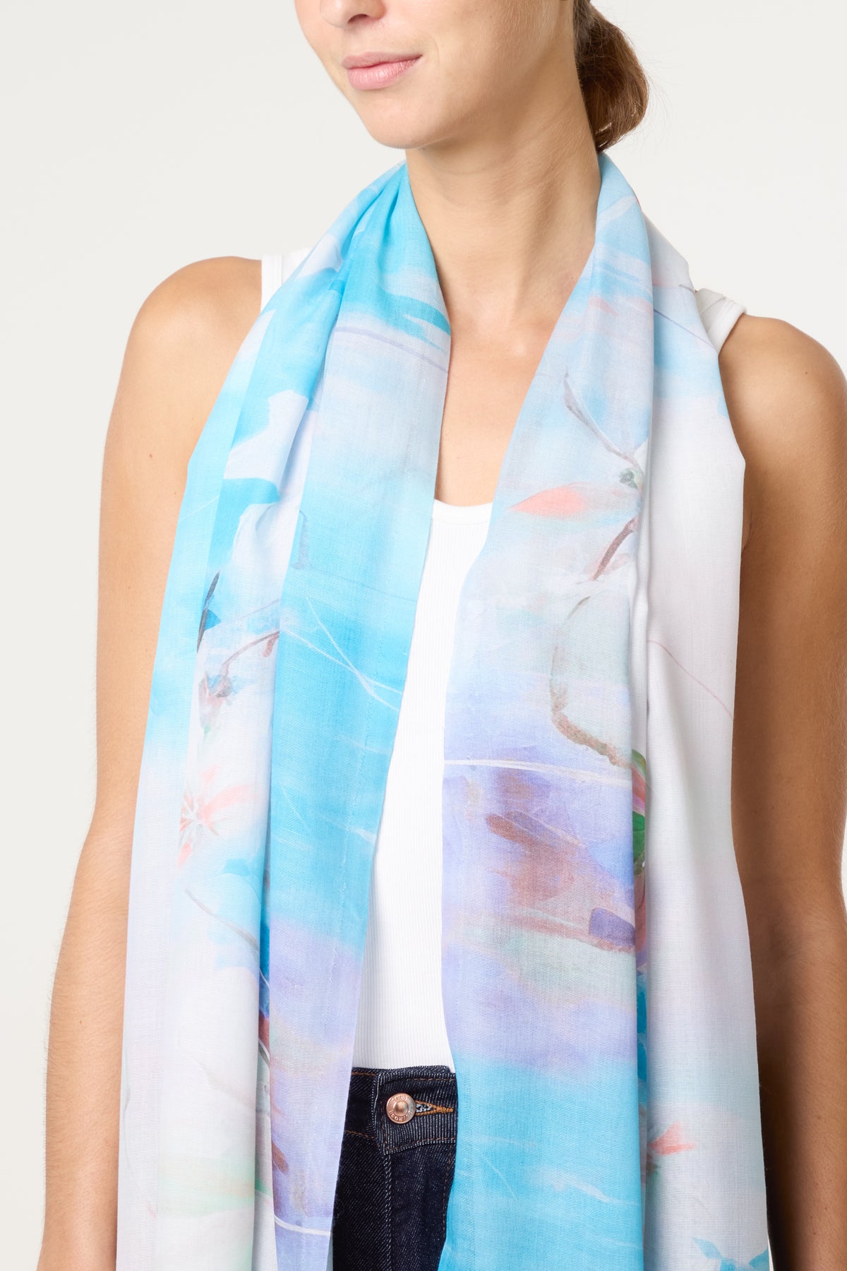 Watercolour Floral Print Scarf