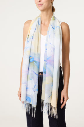 Watercolour Floral Print Scarf