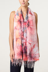 Vivid Floral Print Scarf