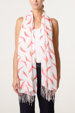 Chilli Pepper Print Scarf