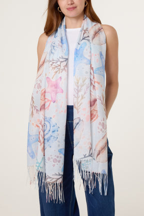 Seashell Print Scarf