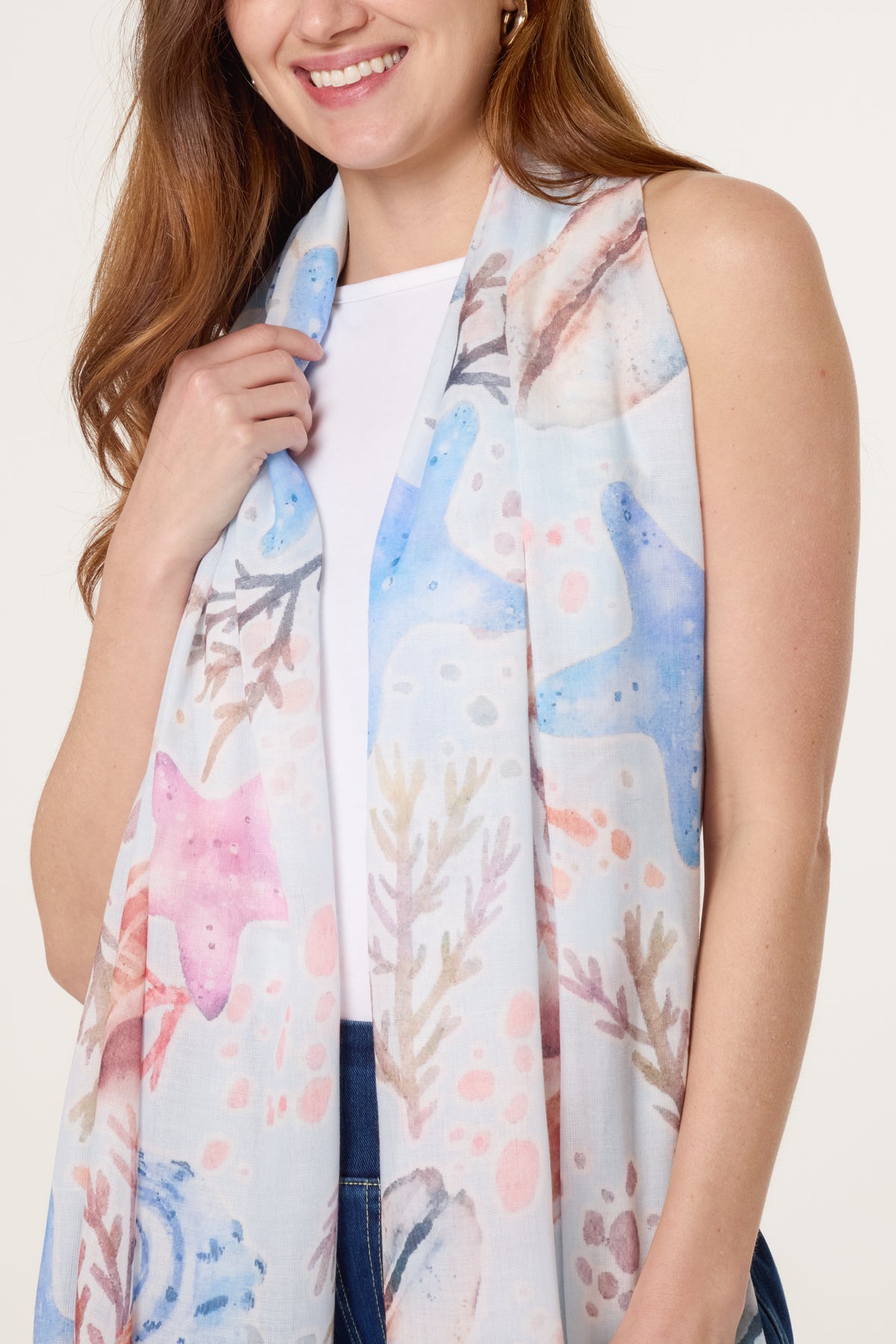 Seashell Print Scarf