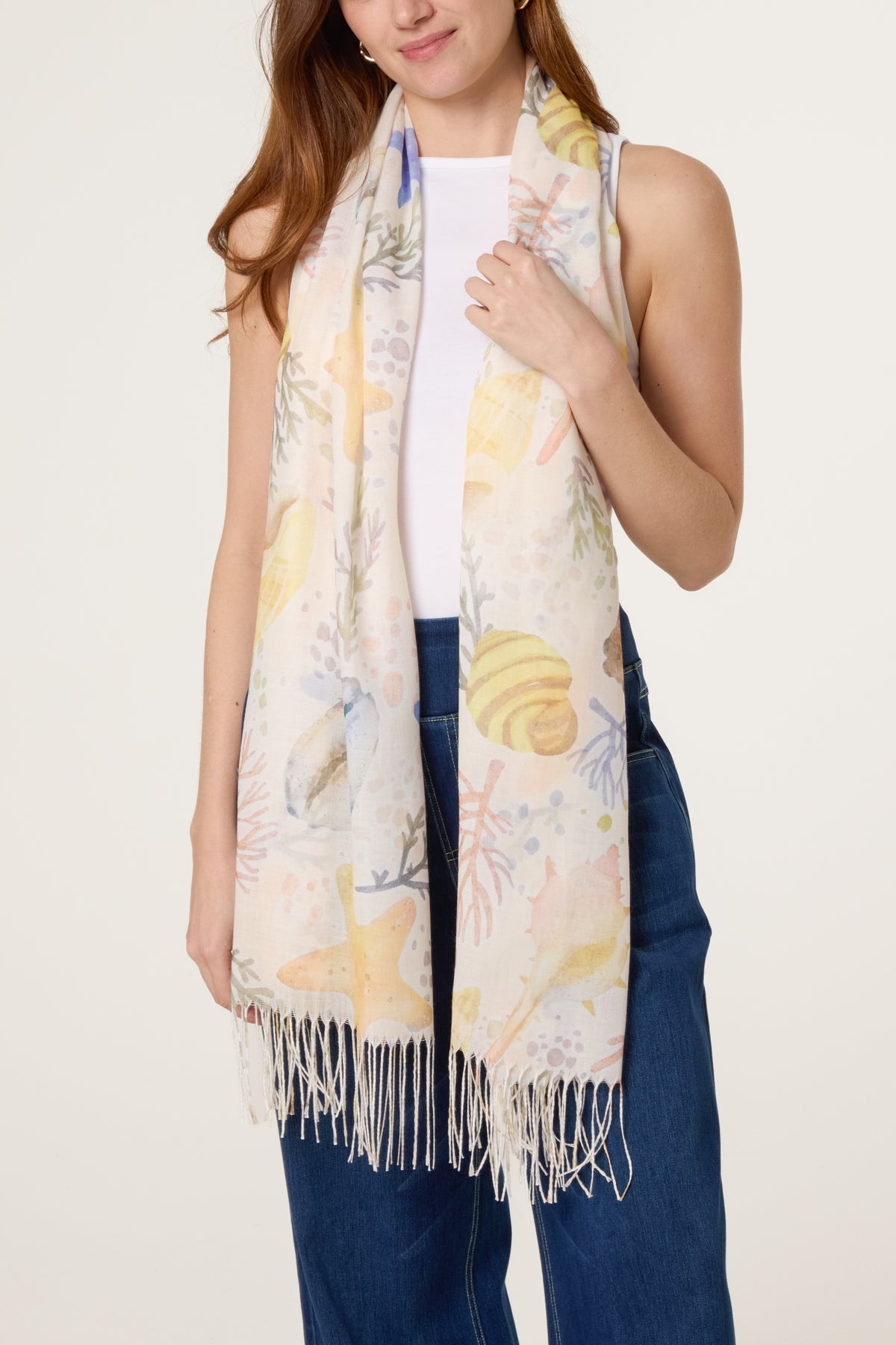 Seashell Print Scarf