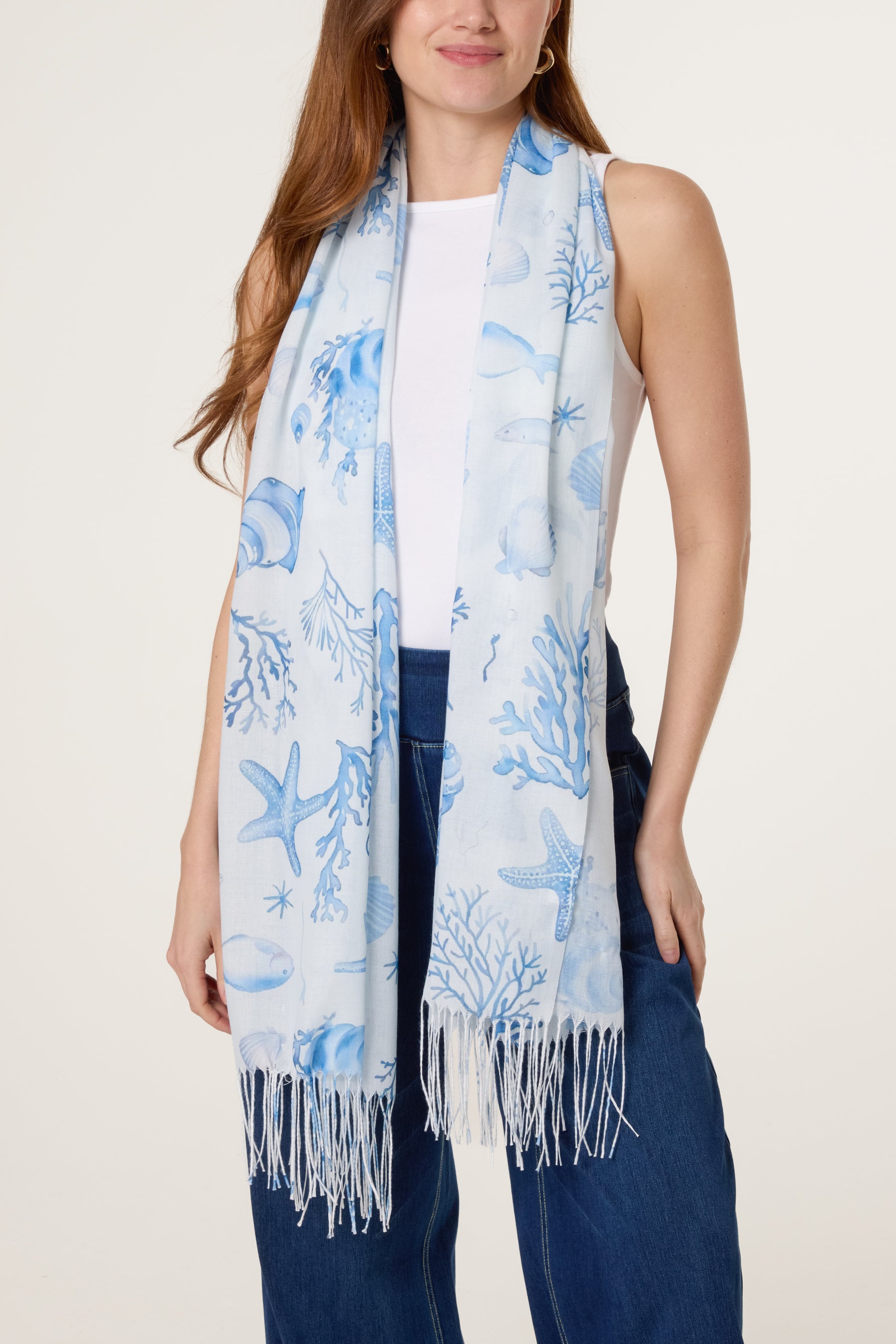 Sealife Print Scarf