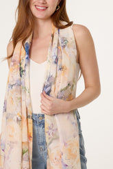 Watercolour Floral Print Scarf