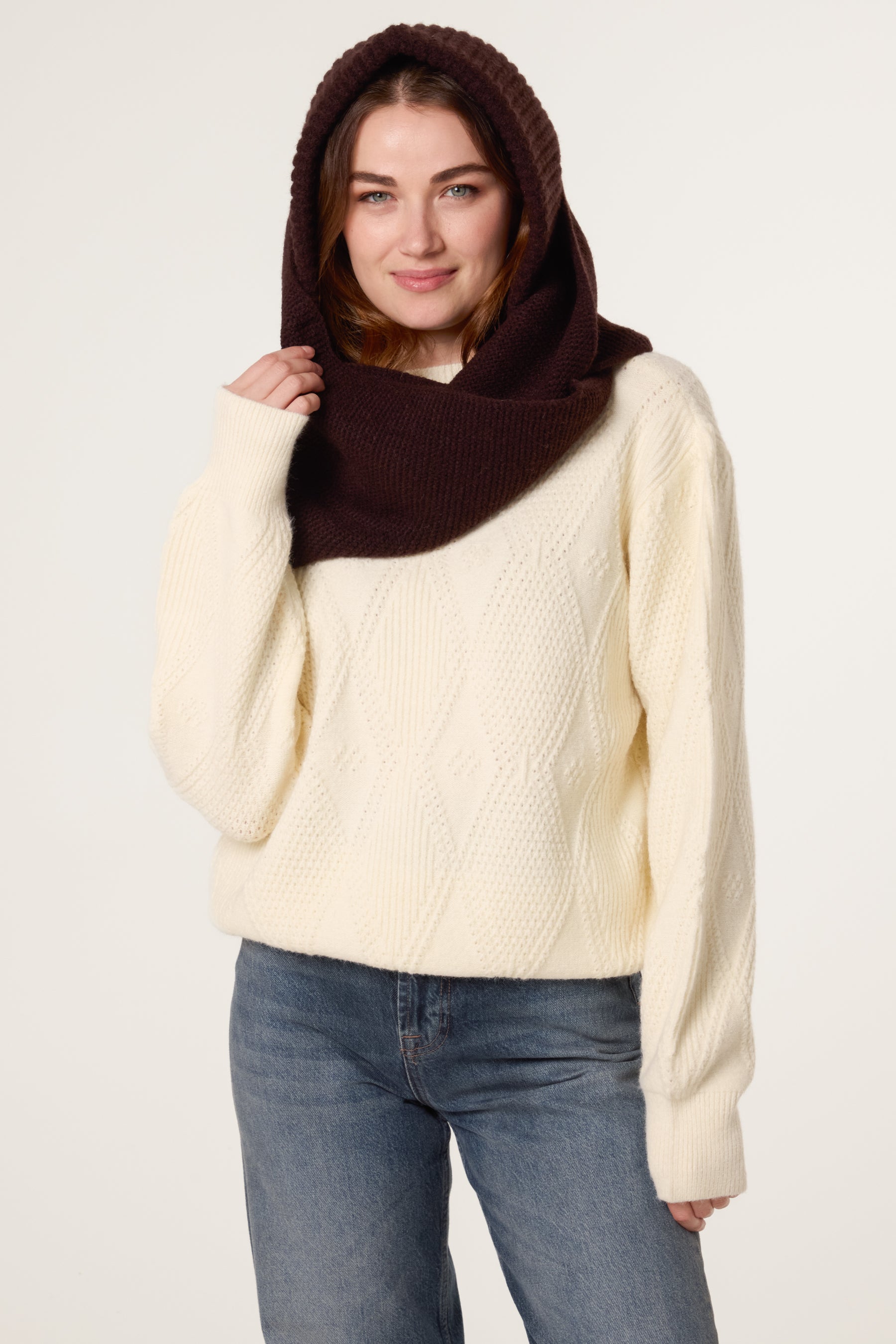 Knitted Essential Hooded Scarf