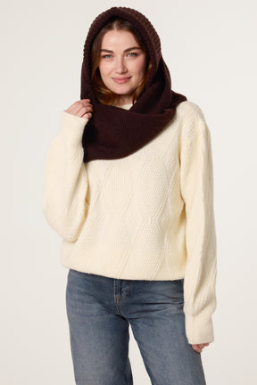 Knitted Essential Hooded Scarf