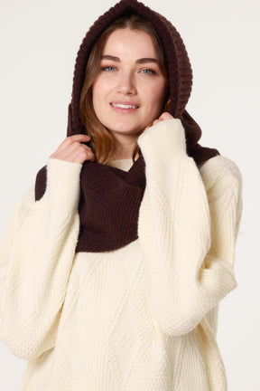 Knitted Essential Hooded Scarf