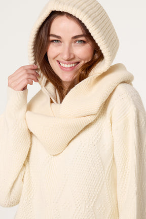 Knitted Essential Hooded Scarf