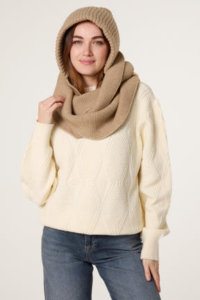 Knitted Essential Hooded Scarf