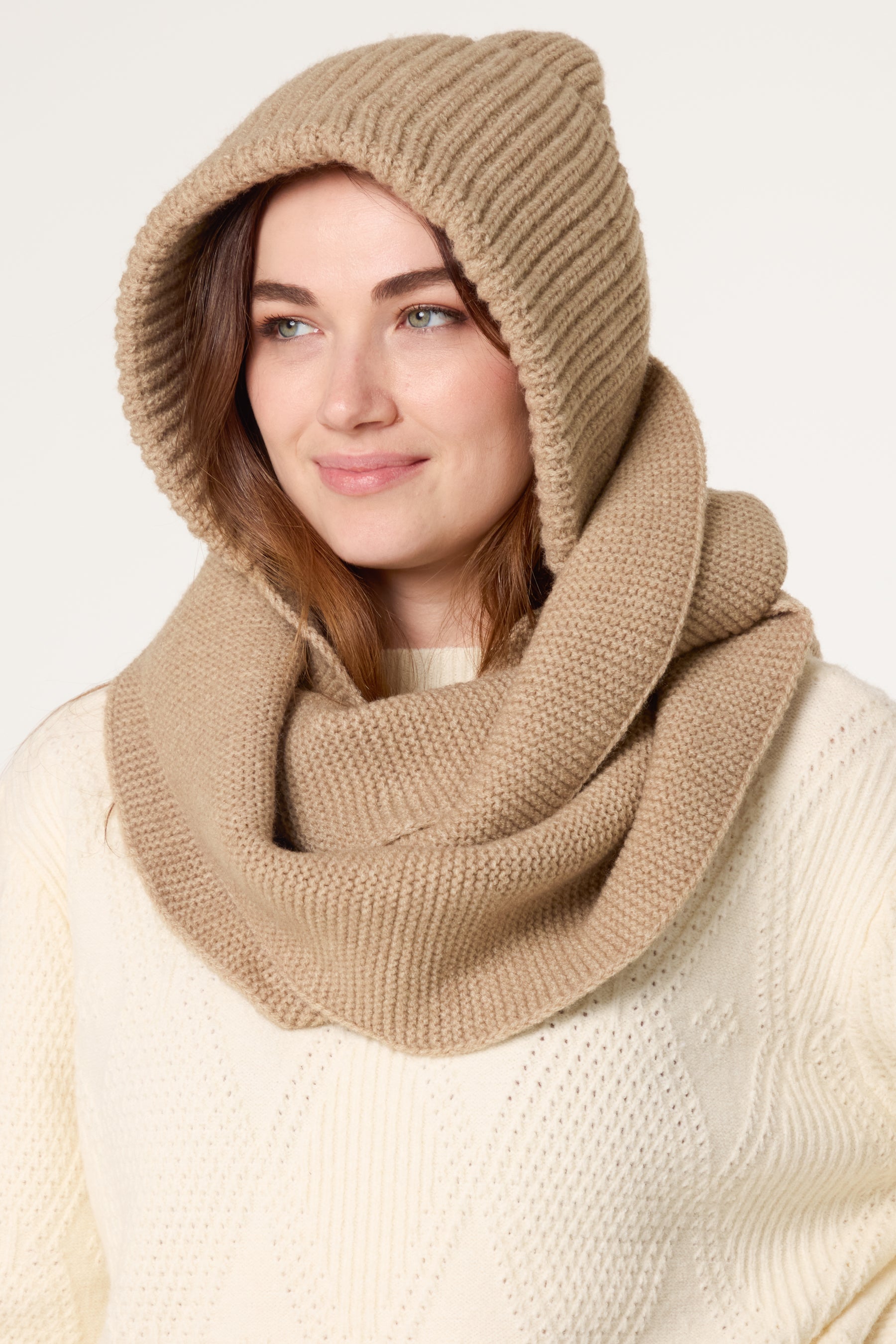 Knitted Essential Hooded Scarf