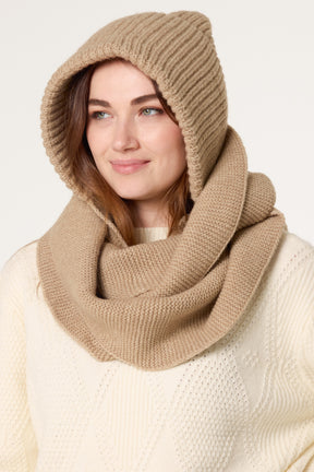 Knitted Essential Hooded Scarf