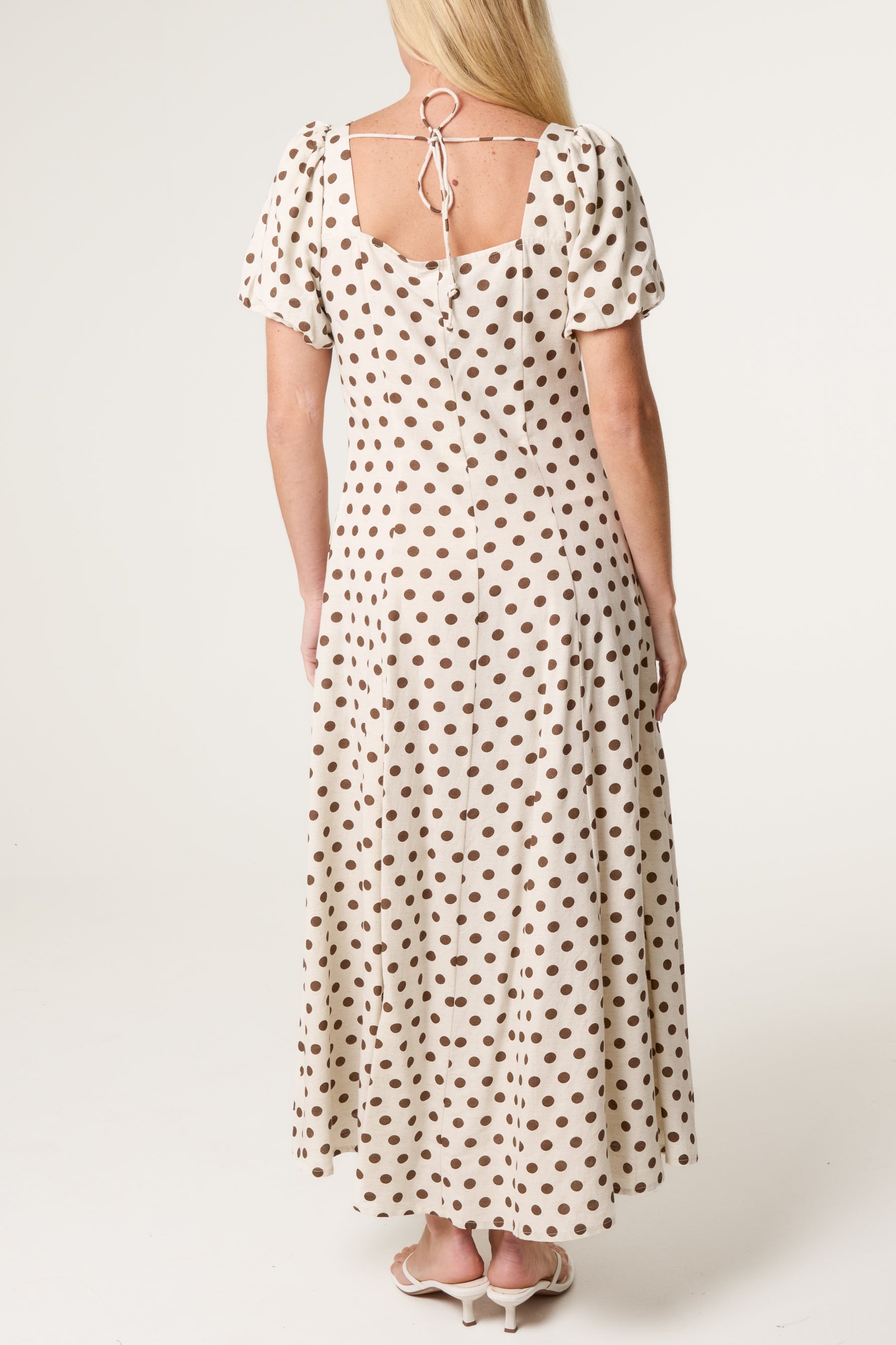 Polka Dot Puff Sleeve Dress